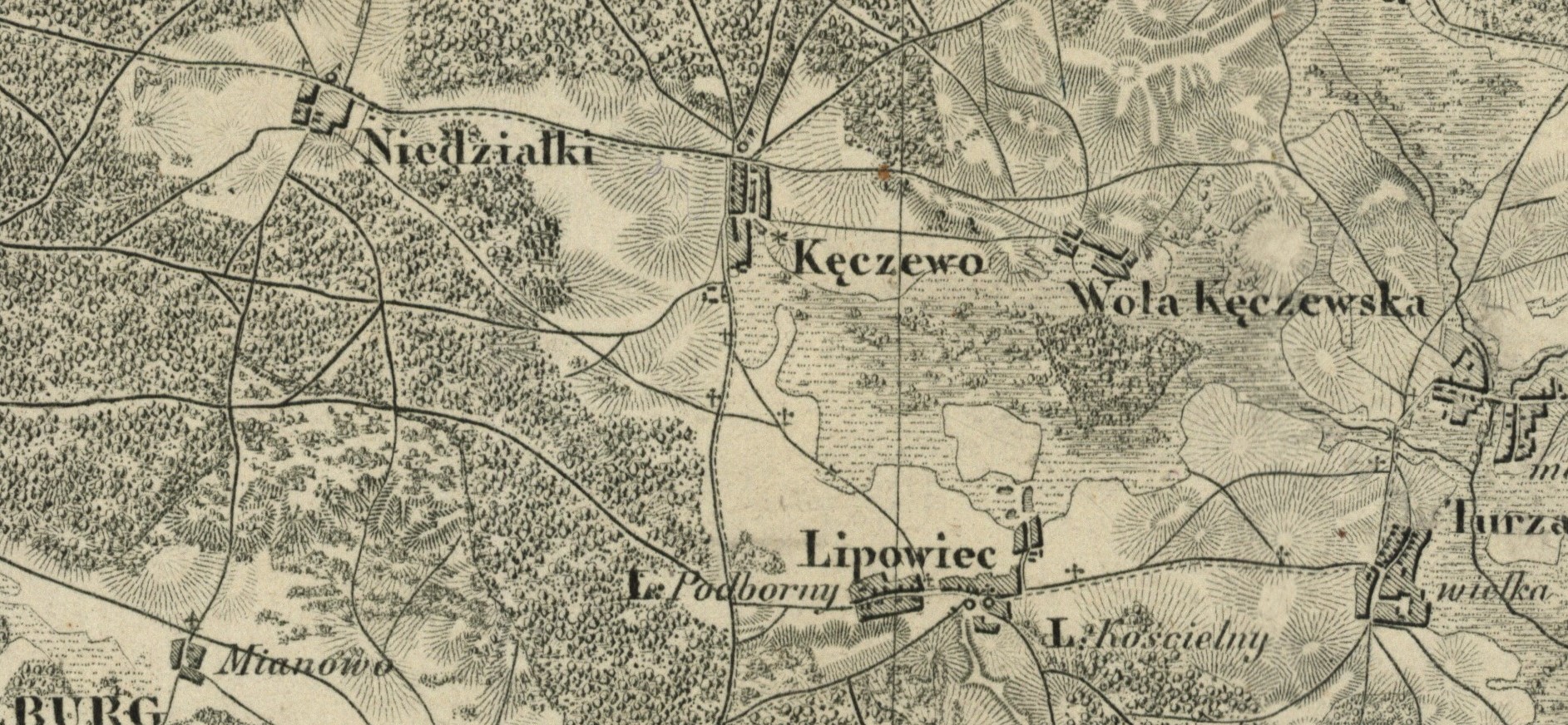 Mapa Kęczewa z 1863 roku